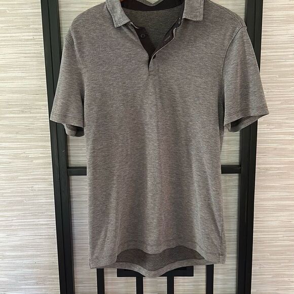 Lululemon men's gray collared polo shirt size small - Picture 1 of 4